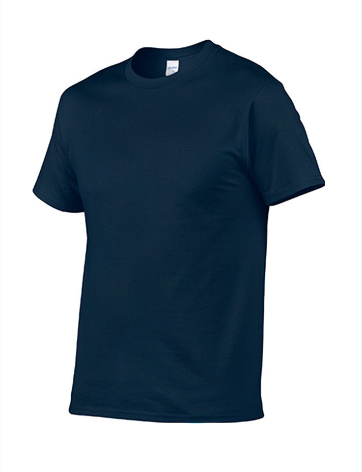 Color: 32C Navy, Size: L - Men's cotton round neck bottoming shirt