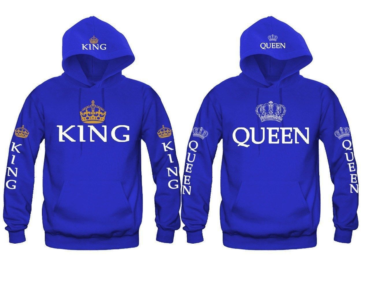 Color: Blue KING, size: L - Blue King & Queen Hoodies