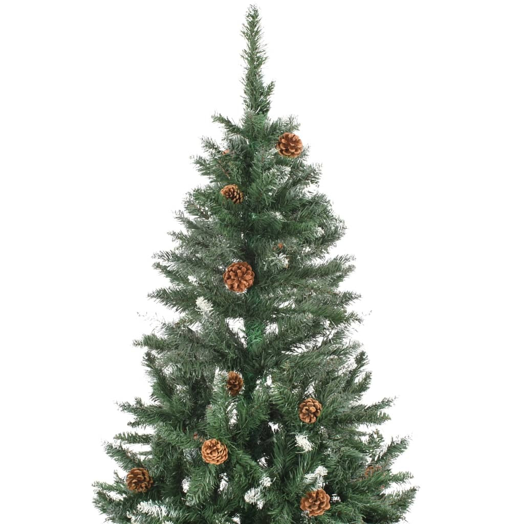 vidaXL Artificial Christmas Tree with Pine Cones and White Glitter 5 ft