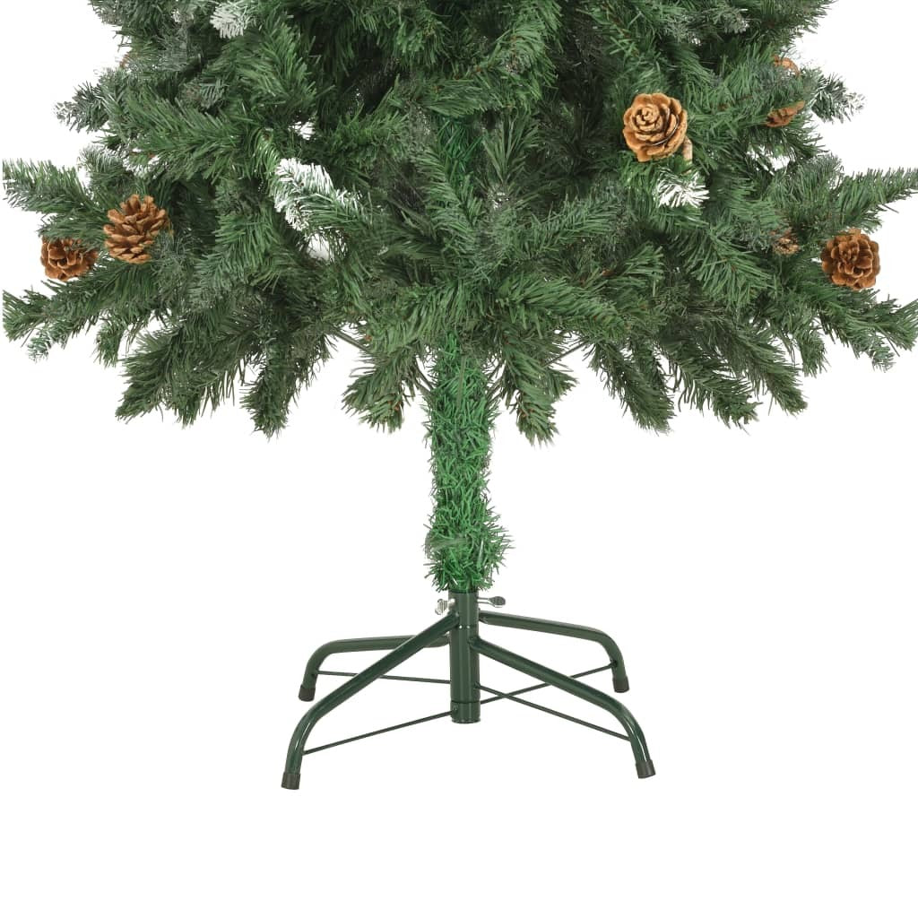 vidaXL Artificial Christmas Tree with Pine Cones and White Glitter 5 ft