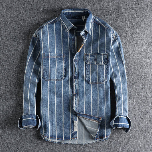 Color: Light Blue, size: M - Men's Tooling Style Shirt Coat