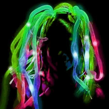 UV Reactive LED Noodle Headband Flashing Dreads