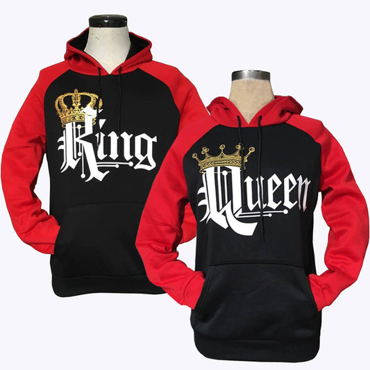 Color: KingXL+QueenL, size: 1 - Printed Hooded Couple Sweatshirt